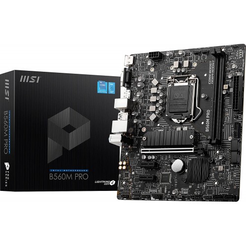 MSI PRO B560M PRO LGA 1200 Intel B560 SATA 6Gb/s Micro ATX Intel Motherboard - B560M PRO MSI PRO B560M PRO LGA 1200 Intel B560 SATA 6Gb/s Micro ATX Intel Motherboard - B560M PRO